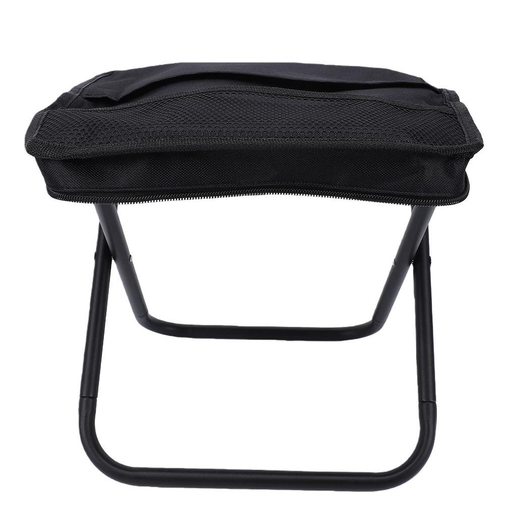 Outdoor Folding Stool Sling Bag 2 in 1 Portable Chair and Storage Pouch for Camping Hiking Fishing Black