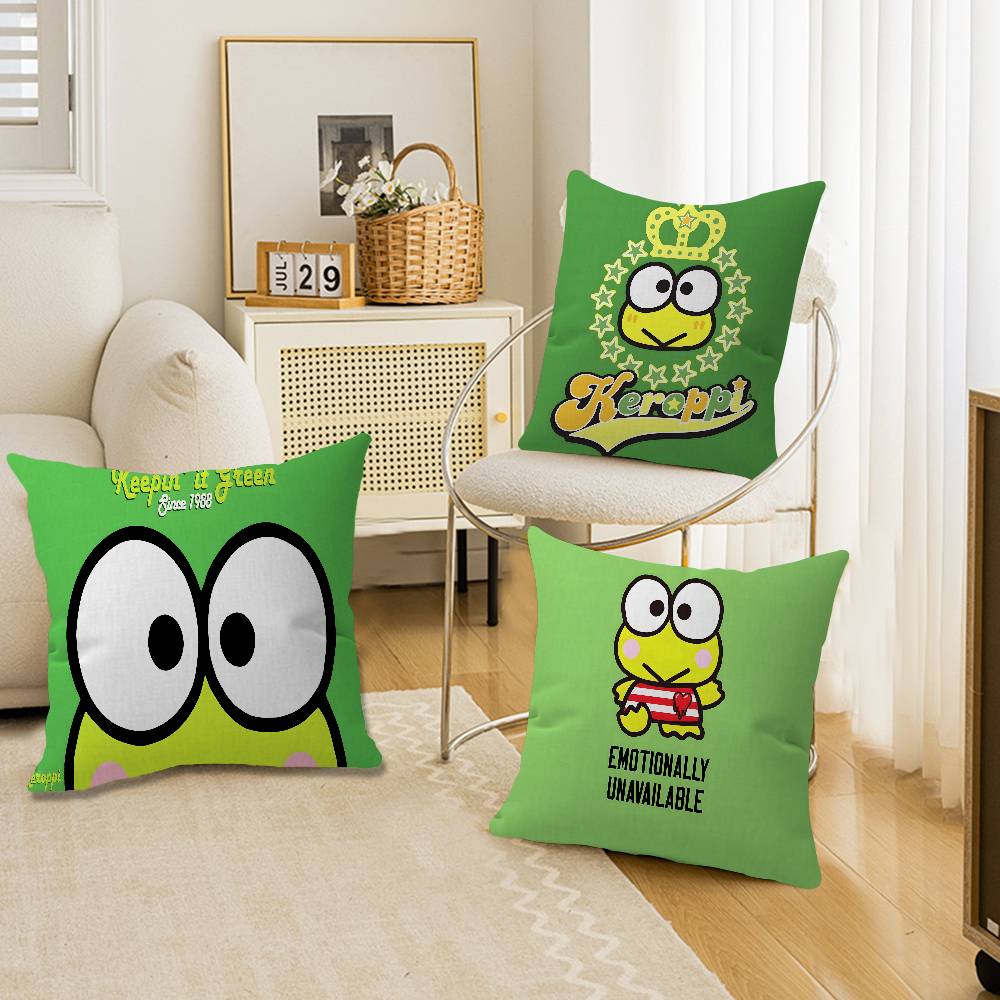 Cartoon K-KeroppiS Office Cushion Pillowcase Car Cushion Cover45X45CM Lumbar Pillowcase Sofa Pillowcover