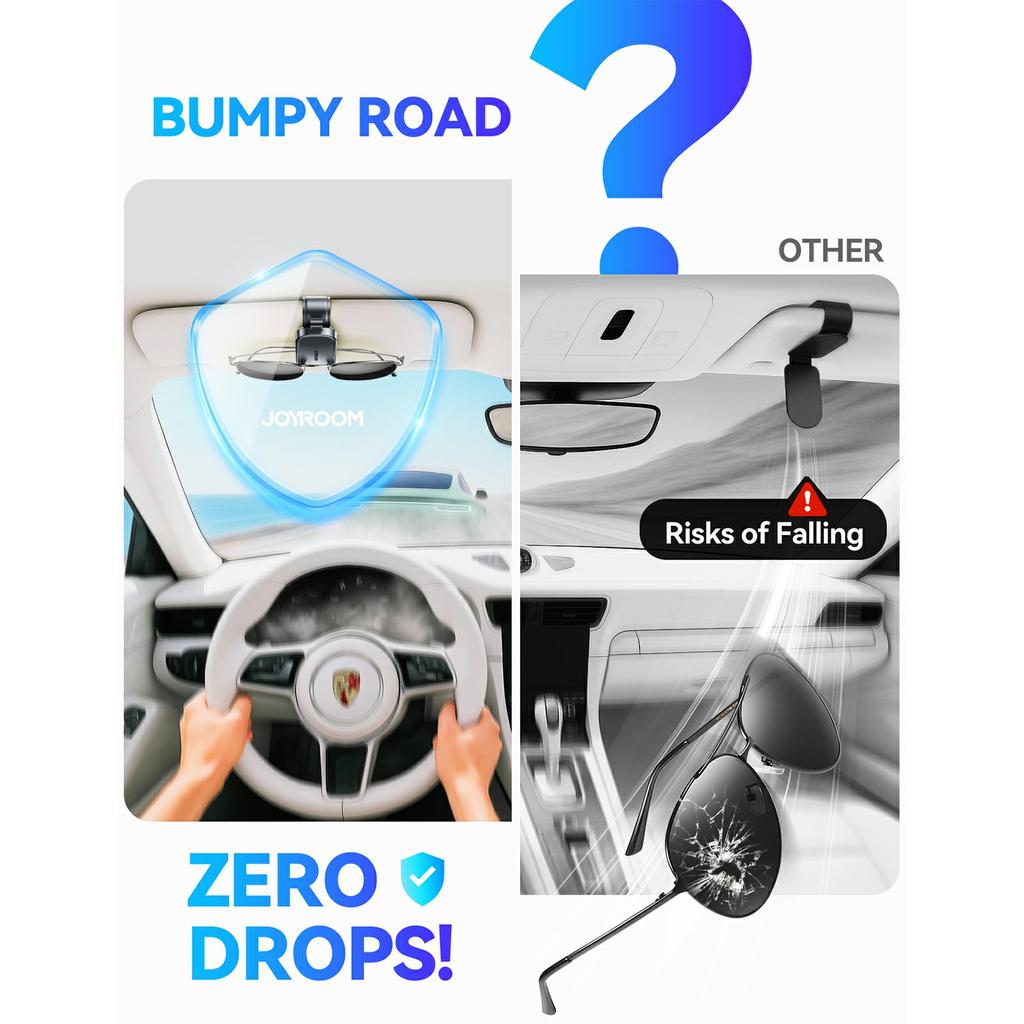 JOYROOM JR-ZS511 Uchwyt na okulary przeciwsłoneczne do osłony przeciwsłonecznej samochodu Organizer na okulary magnetyczny klips