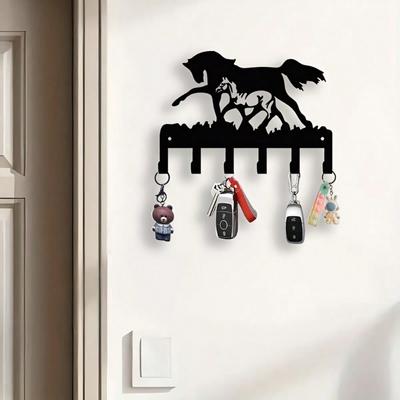 Elegant Horse Metal Wall Hook Black Bohemian Style Home Office Decor