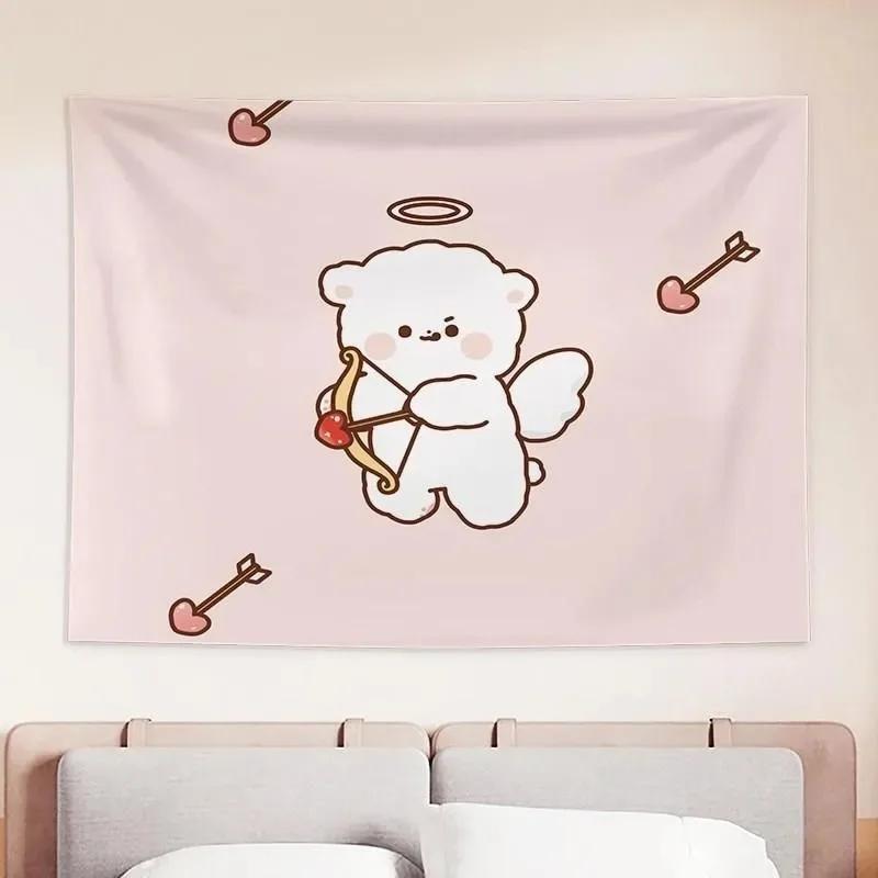 Cute Bear Cartoon Hanging Cloth Office Living Room Tapestry Home Wall Decoration Tapestry