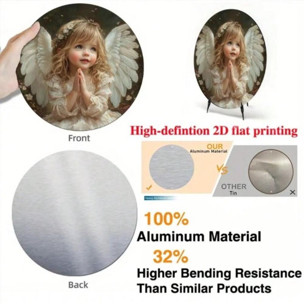 Christmas Angel Aluminum Metal Plaque Wreath Wall Art Kitchen Living Room Holiday Decor