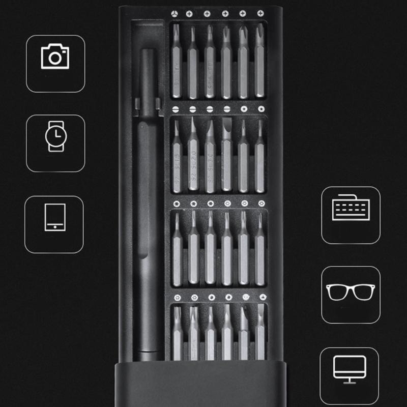 Conjunto de Chaves de Fenda 24 em 1 Magnético Bits de Precisão Reparo Torx Catraca Chave de Fenda Para Laptop Antiderrapante Ferramenta Manual Doméstica