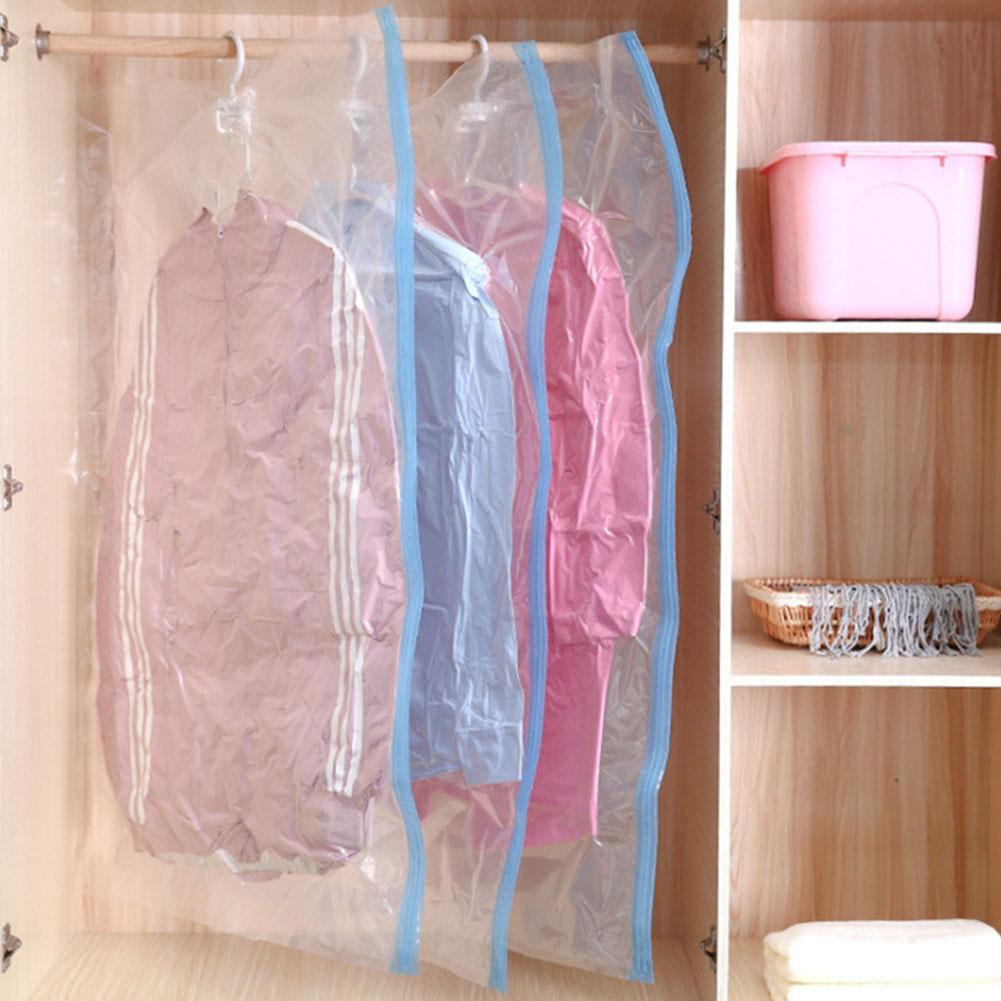 Space Saver Hanging Clothing Compression Bag Transparent Large Size Thickening Vacuum Bag Giving Large Vacuum Pump and Sealing Scratch