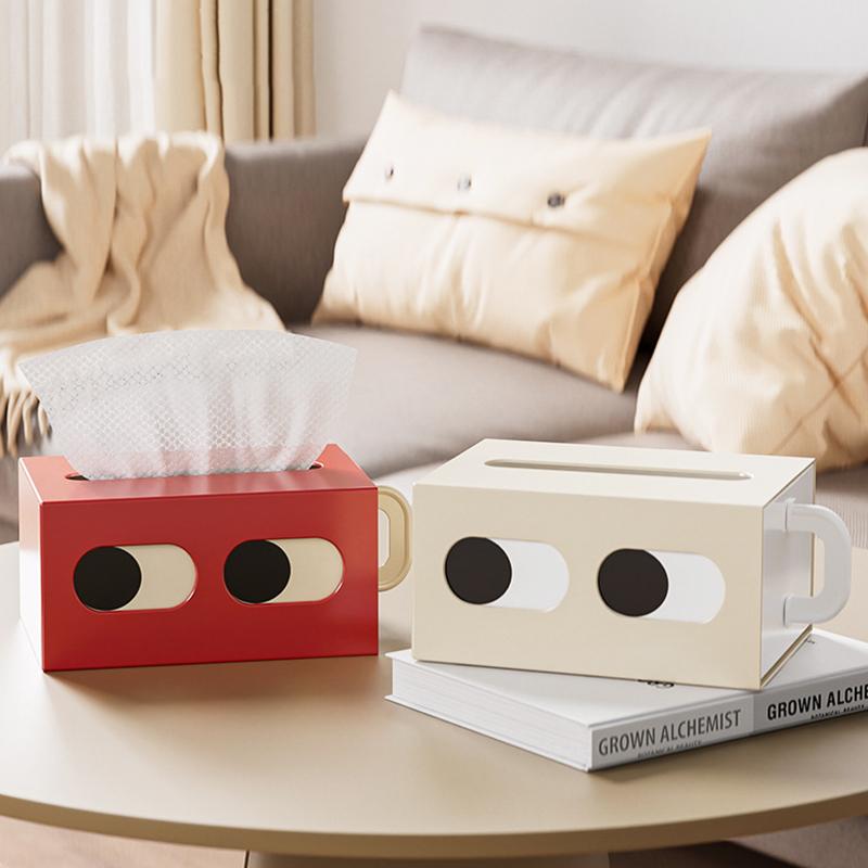 1PC Tissue Multi-Functional Creative Desktop-Suitable Funny Face Home-Use Holder Compact Box Drawer-Type 18x12x9.5cm