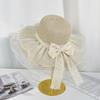 Mesh Bow Lace Straw Hat Summer Big Brim Sun Protection Sun Hat Seaside Beach Resort Sun Hat
