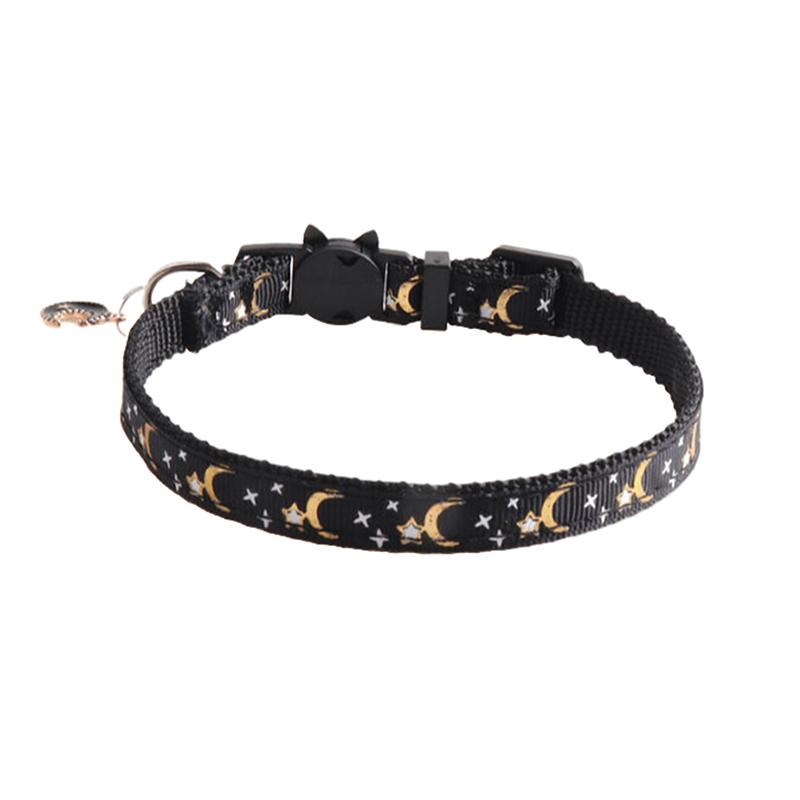 Cute Pet Cat Collars With Moon Star Pendant Adjustable Puppy Kitten Necklace Fruits Pattern Cats Rabbit Collars With Bells