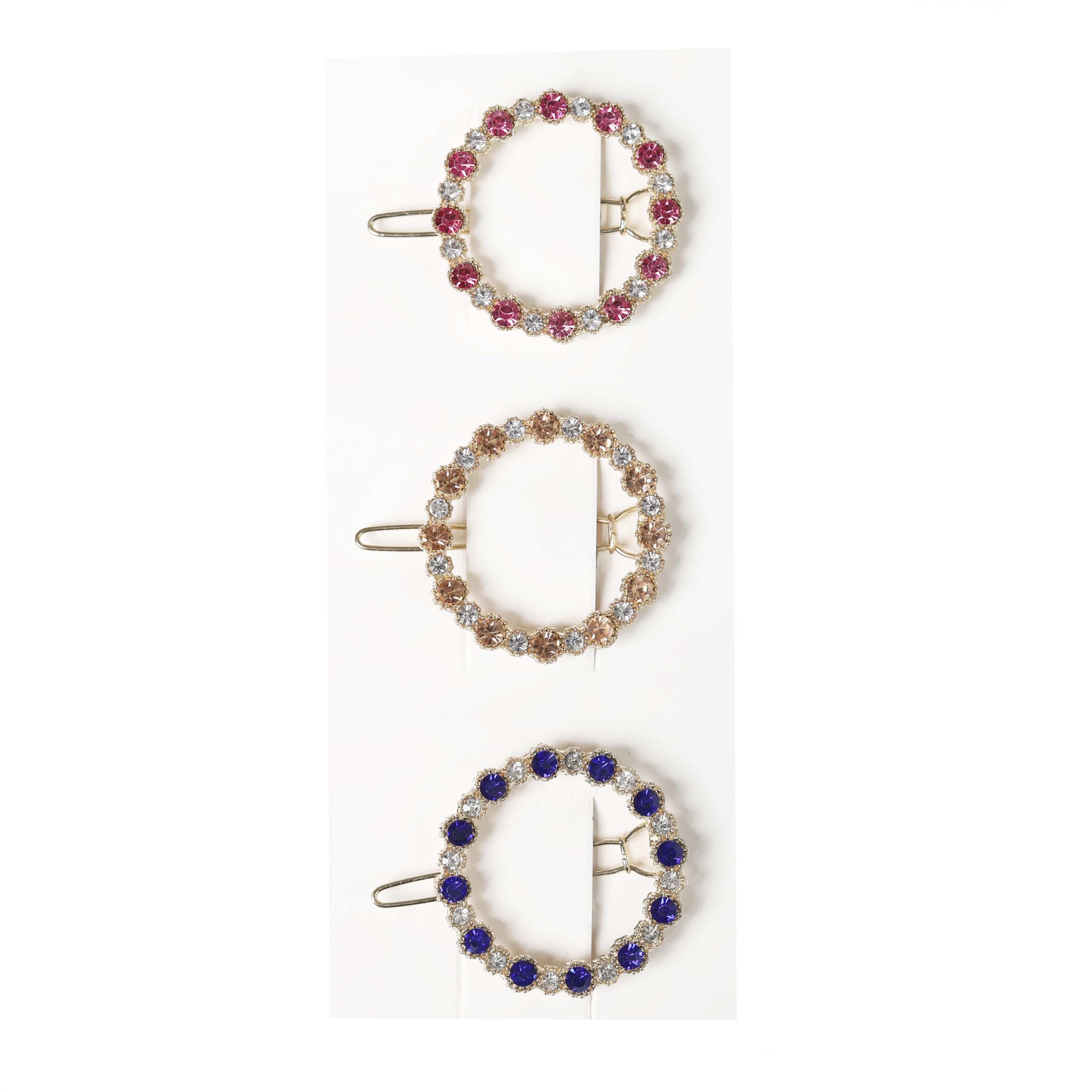 BellaStella 3 Pcs Latest Korean Fashion Style Rhinestone Lock Pin Crsytal Hair Clip Hair Pin Hair Accessories for Women & Girls