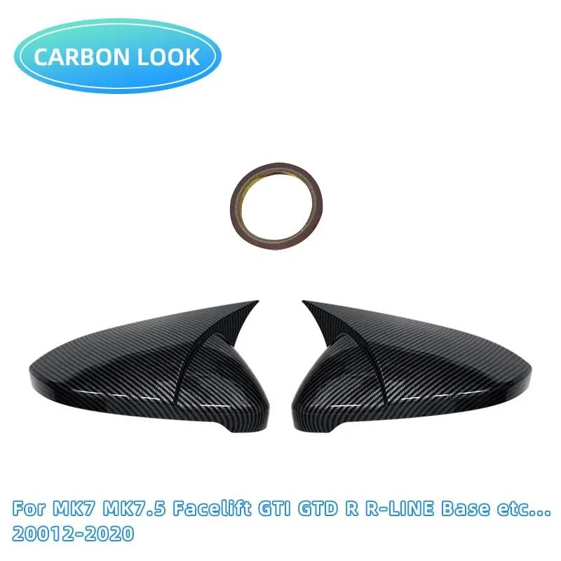 Rearview Mirror Cover Caps For VW Golf MK6 MK7 7.5 GTI R GTD Base 2009-2020 Rear View Mirrors Trim Car Accessories