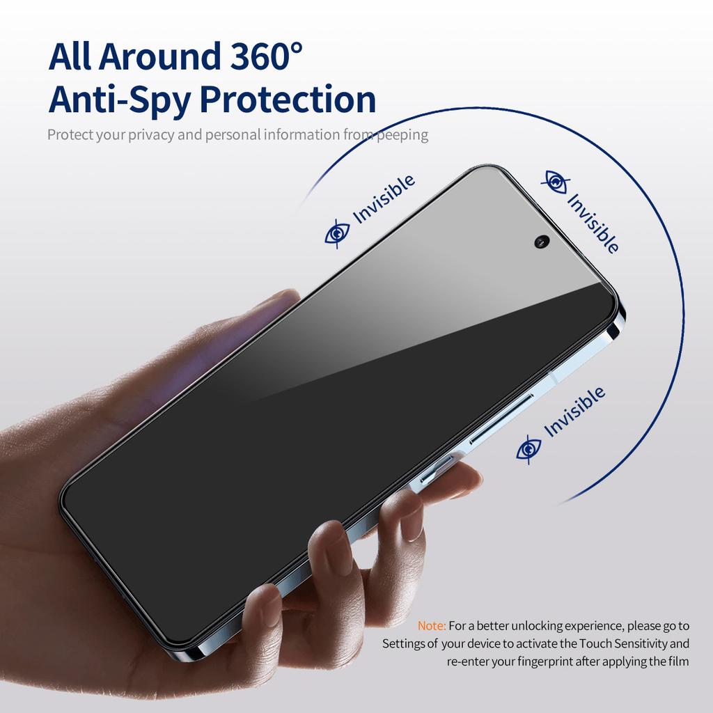 ENKAY HAT PRINCE 2Pcs For iPhone 14 Plus Screen Protector Privacy Anti-Spy Silk Printing Film