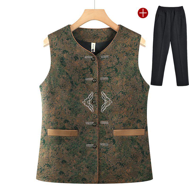 Grandma's Spring Fashion Vest: Stylish Chinese Waistcoat for Middle-Aged & Elderly Women, Perfect Autumn Wear for 60+