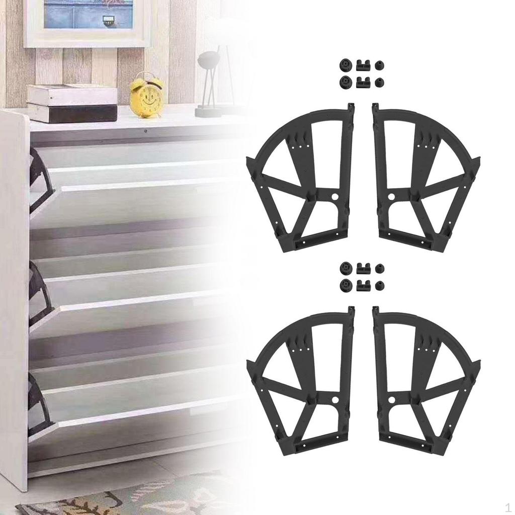 2 Stück Möbel Schrank Scharnier Schuh Schublade Flip Frames Teile mit Montagezubehör