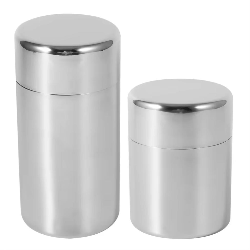 Hot Sale Double Lid Tea Tin 400ml/550ml Stainless Steel Canister Moisture-proof Airtight Tea Can with Inner Lid Tea Caddy Tin