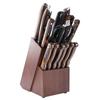 15 Slots Wood Knife Holder Universal Solid Wooden Knife Block Without Knives Kitchen Storage Knife Racks Kitchen Accessories