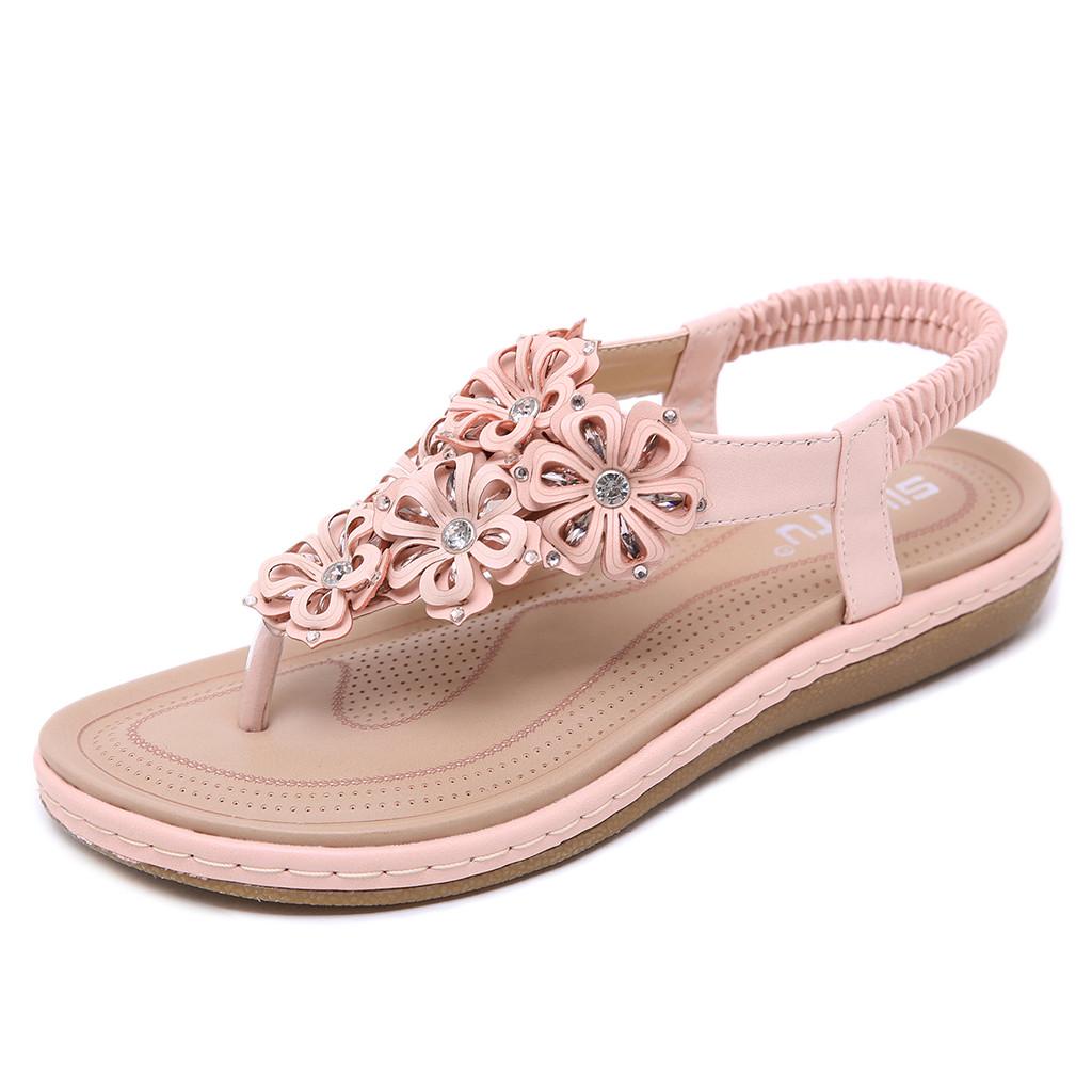 Buy Spring Summer Sandals Women Ladies Fashion Crystal Floral Casual ...