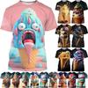 Magliette con stampa 3D con gelato con cibo caldo estivo, torta, gelato, moda, personalità, unisex, manica corta, scollo rotondo, t-shirt