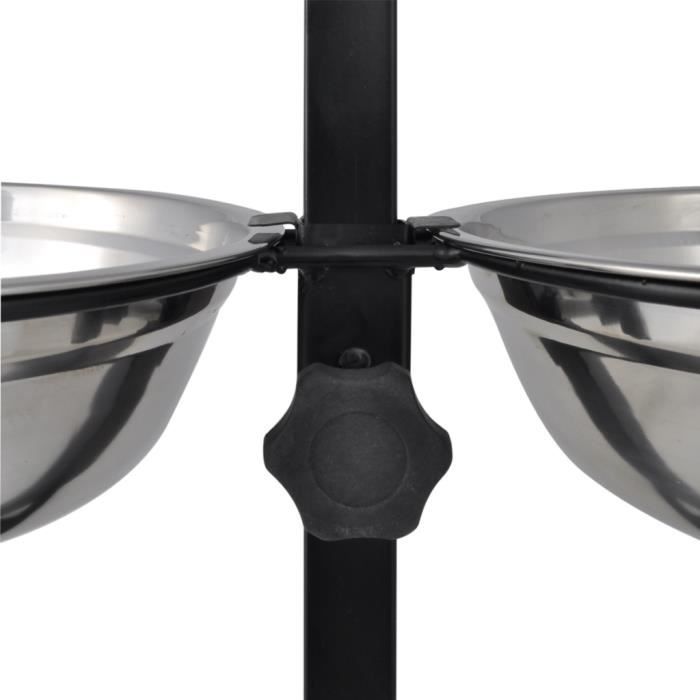 Support réglable avec 2 bols de 4,1 L pour chien