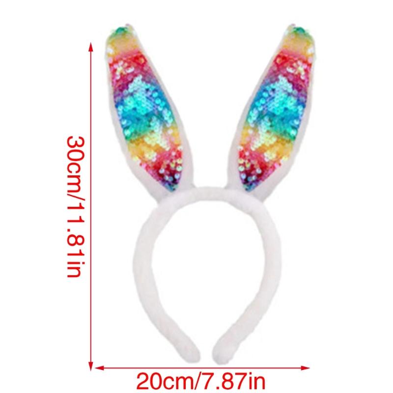 Rabbits Ear Headbands Sequins Hairband for Role Play Enthusiasts Photography