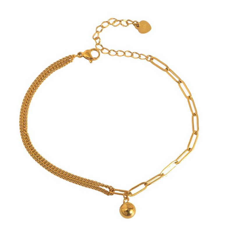 2023 Trendy 18k Gold Anklet for Women - High-end Small Gold Ball Design