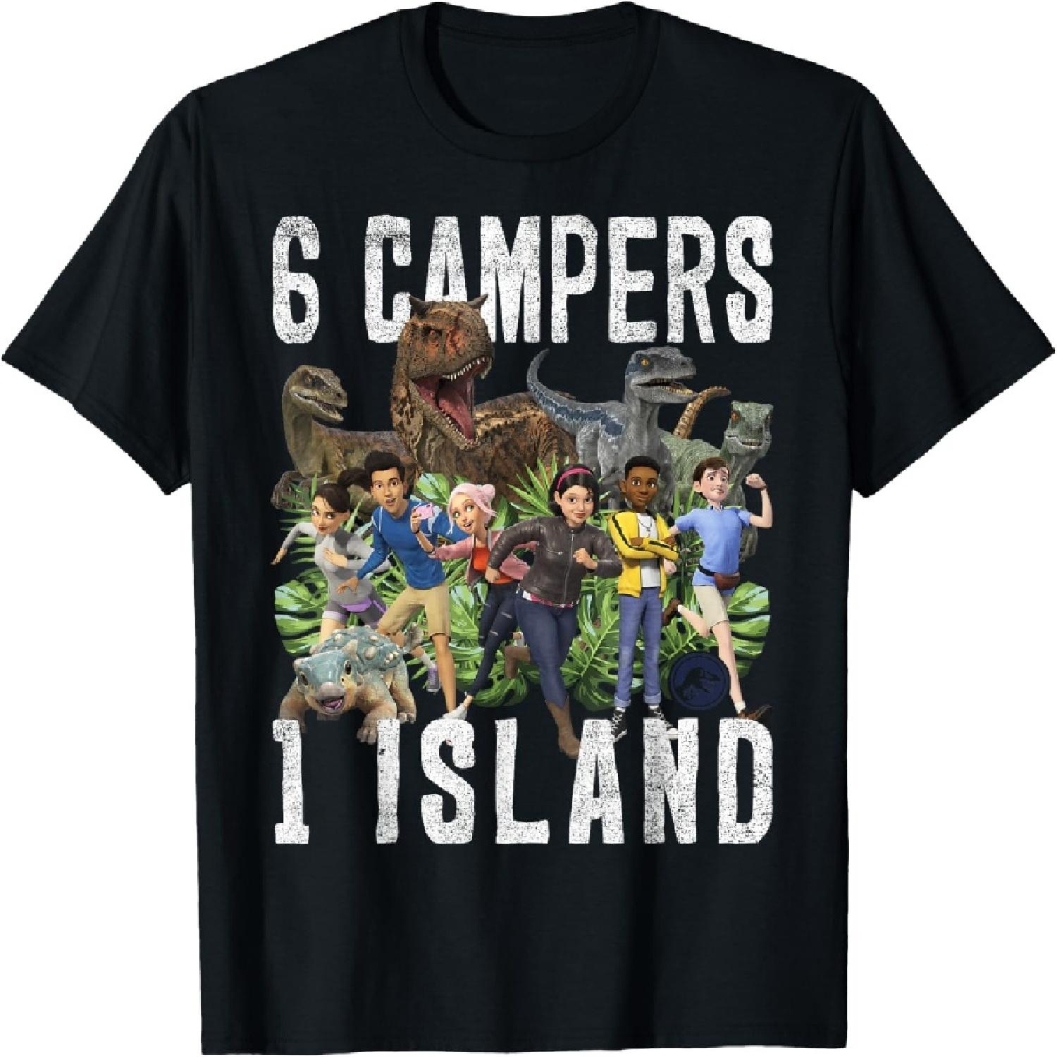 

Jurassic World Camp Cretaceous 6 Campers 1 Island T-Shirt XXXXXL чёрный