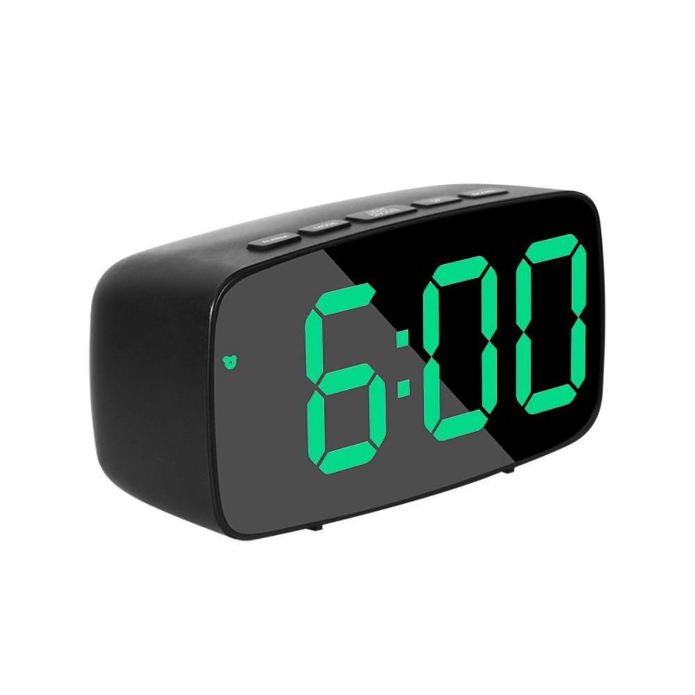 12/24H Display LED Desk Clock Temperature Display Mirror Digital Alarm Clock  Desktop