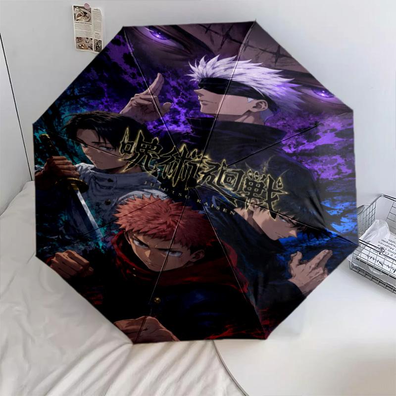 1PC Jujutsu Kaisen: Curse Battle Automatic Umbrella - Suitable Travel Outdoor Portable Umbrella Birthday Gift Daily Essentials