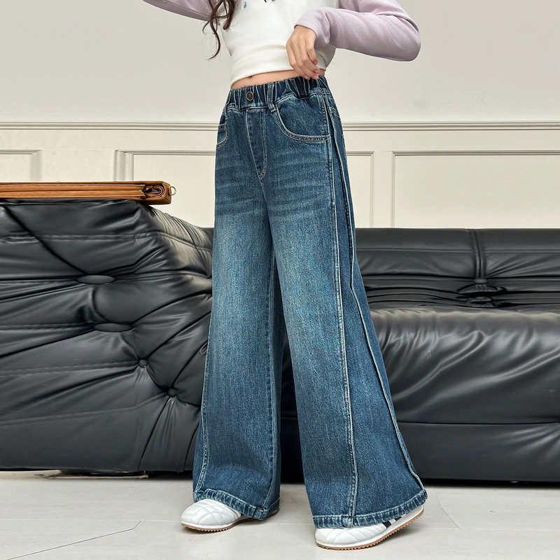 

Женские брюки палаццо в корейском стиле: Модные весенне-осенние джинсы для учеников средней школы 140cm