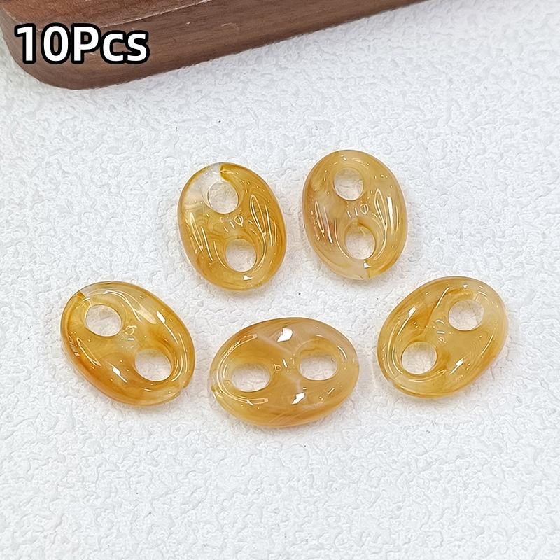 10Pcs 24X17Mm Colorful Acrylic Geometric Beads Diy Necklace Bracelet Garment Bag Accessory Clasp Material