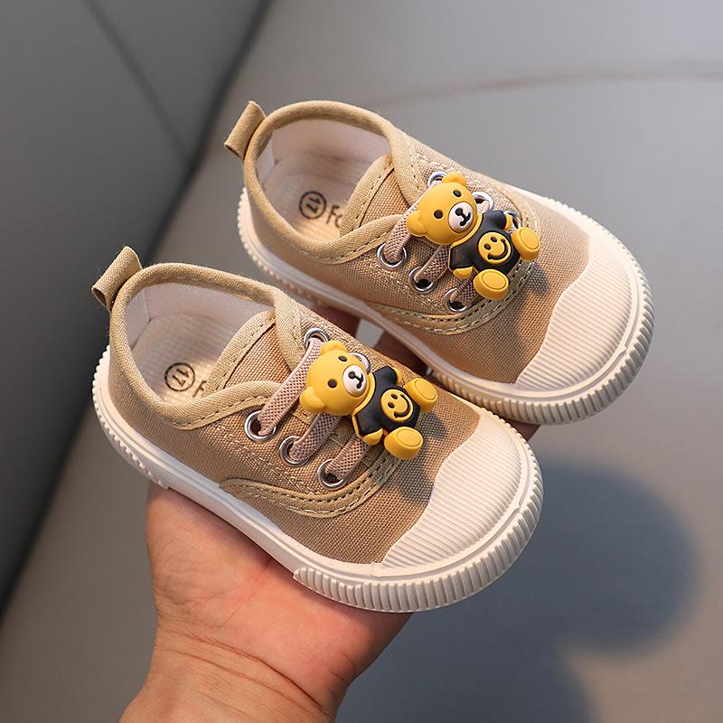 Scarpe da Ginnastica Casual Slip-On con Decorazione Orsetto Cartone Animato per Bambini