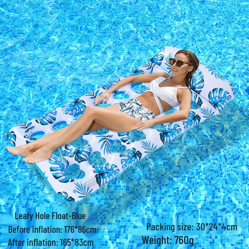 Tumbona Flotante Inflable Plegable Transfronteriza con Respaldo y Malla