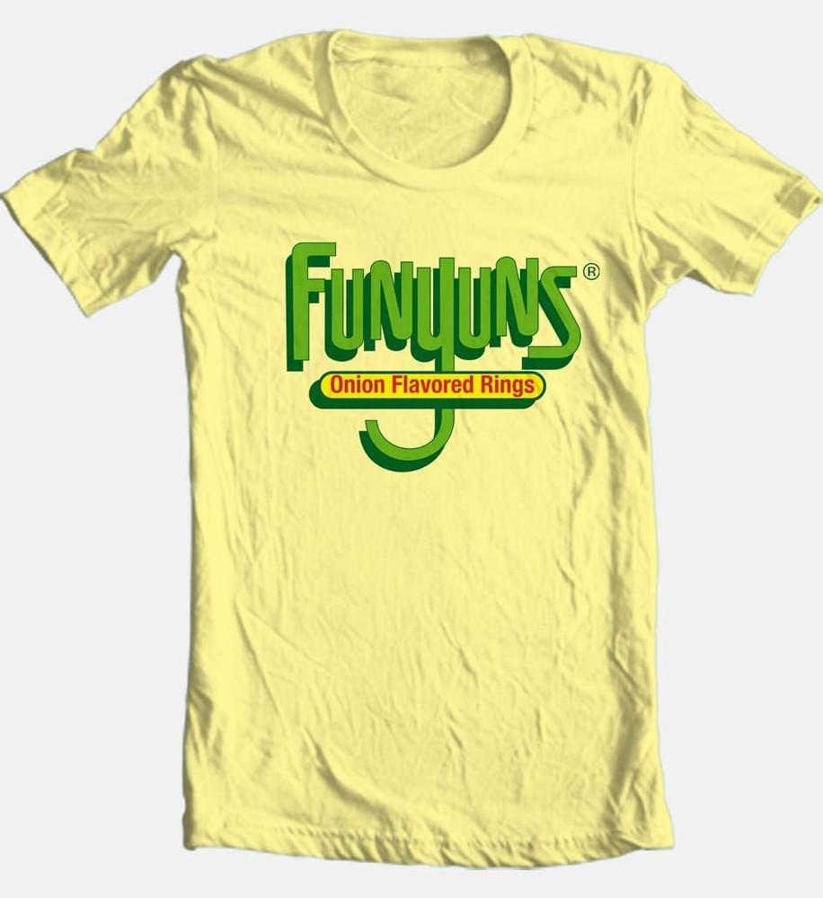 Funyuns T-shirt 1980 s brand adult regular fit cotton graphic yellow tee Unisex T-Shirt XL