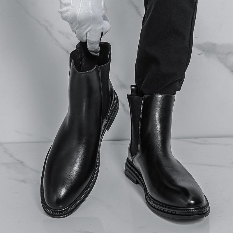 Autumn and Winter New Large Size Chelsea High-top Leather Shoes Martin Boots Short Boots Leather Shoes