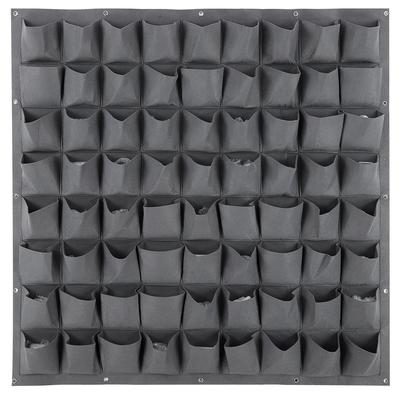 Interno Esterno 72 Tasche Giardino Verticale da Parete Appeso Fioriera Sacchi per Coltivazione Piante Grigio