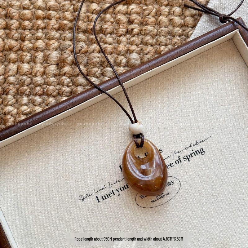 Ретро Омбре Длинное Ожерелье: Китайская Эстетичная Высококлассная Цепочка-Свитер для Женщин 2025