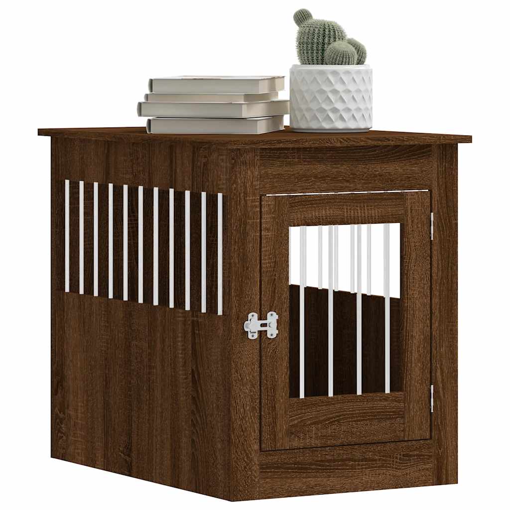 Vidaxl Dog Pen, Brown Oak, 55X80X68Cm, Wood-Based Material