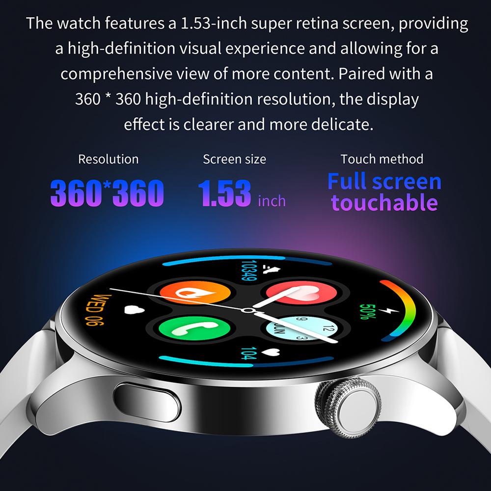 New Smart Watch Men Heart Rate Monitor Sports Fitness Tracker Watches 1.53 inch Bluetooth Call Smartwatches Man For Android