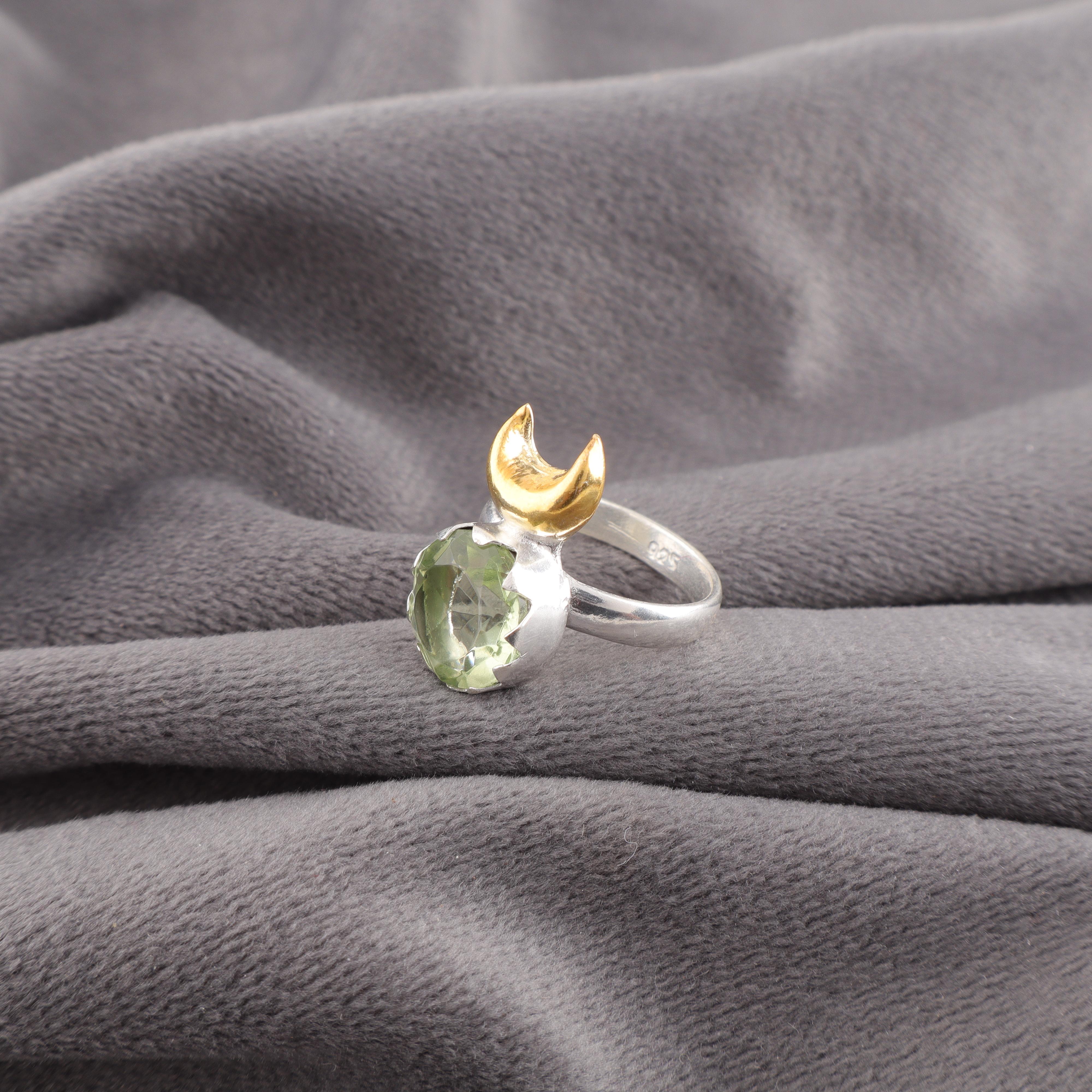 

Кольцо с драгоценным камнем Зеленый Аметист, Кольцо из серебра 925 пробы, Ручная работа, Чудесное украшение, Подарок на День матери 12 зелёный