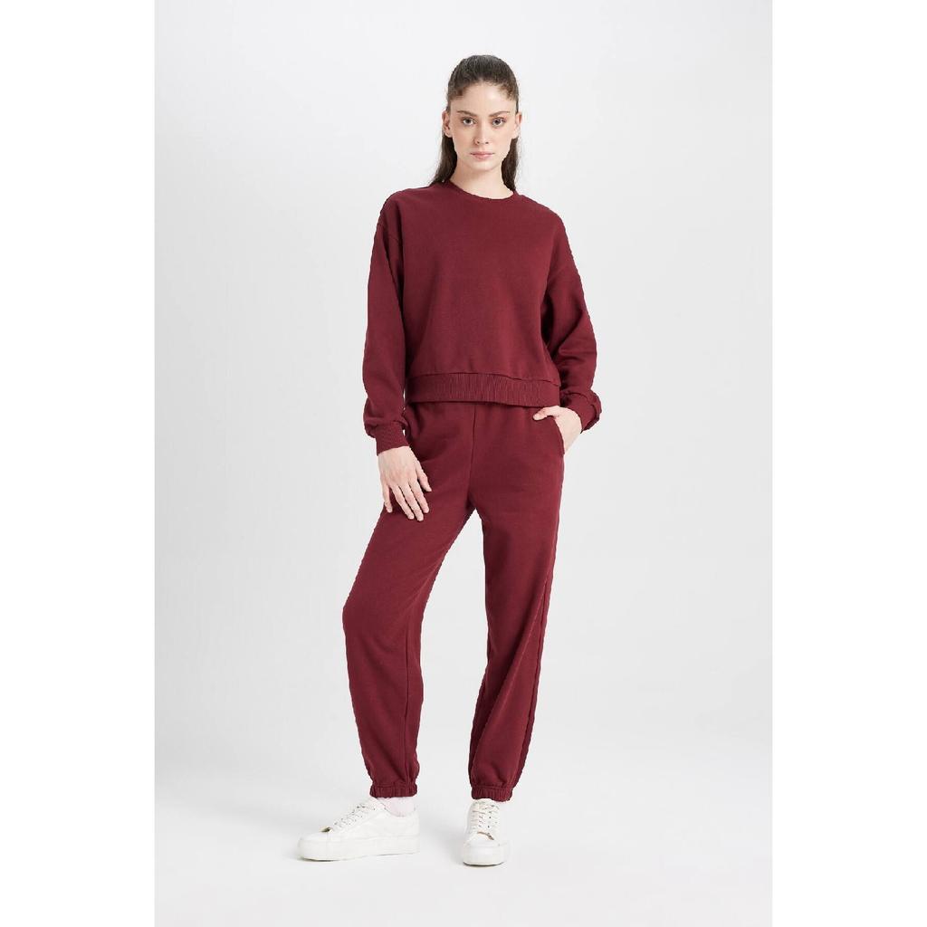 Normální střih Basic Silný fleece Uvnitř Crew Výstřih Pružný pas Bavlna Tepláková souprava D8022axns