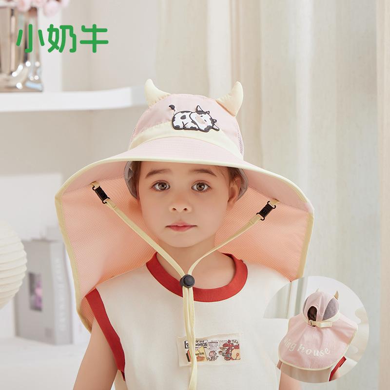 

Children s hat cartoon cute big brim bucket hat summer outdoor shawl sun hat boys and girls sun hat