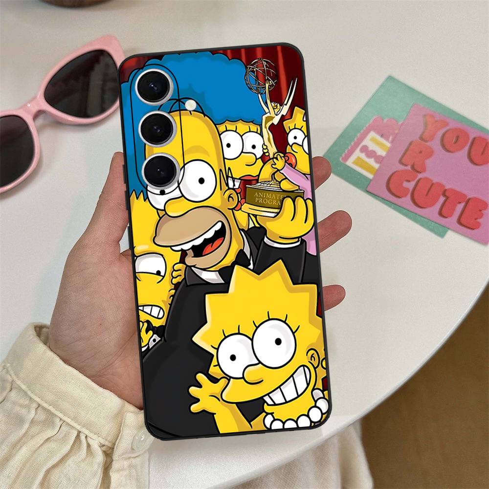 Funny Cartoon S-Simpsons Phone Case For Samsung S 24 Fe 25 Ultra Plus 20 Lite 21 30 22 23 24 22 Ultra 5G Fundas
