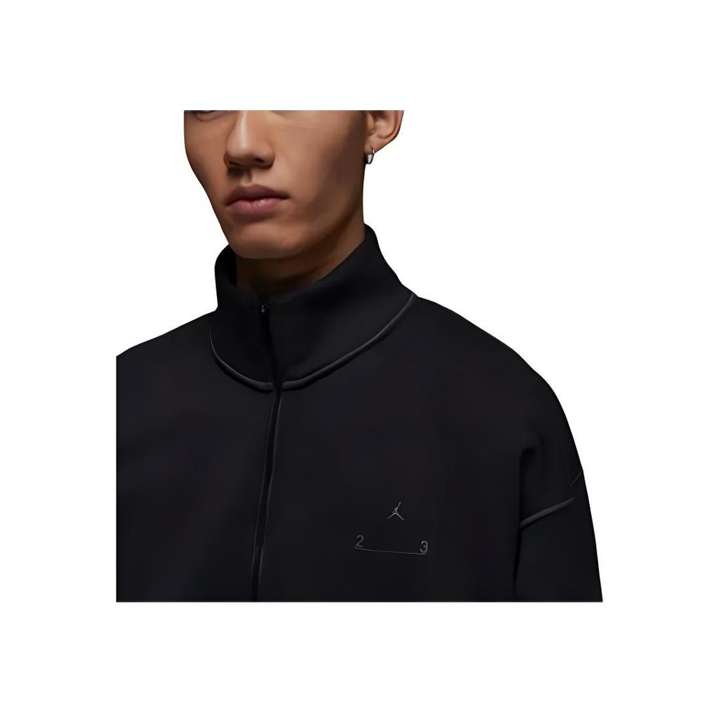 Jordan 23 Engineered Letter Print Half-Zip Fleece Collar Casual Sports Jacket Men Jackets Black DV7680-010