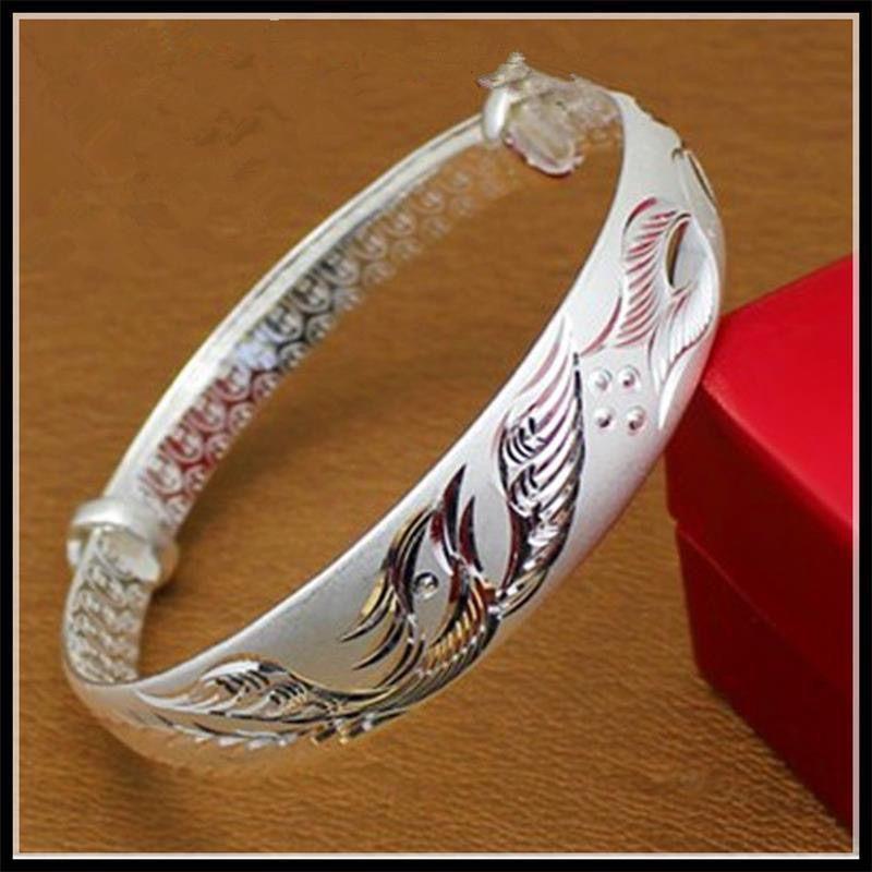 Neuer chinesischer klassischer nationaler Stil, nationale Flügel, Ankunft des Phönix, Schiebe-Silberarmband, vielseitig schieb-ziehbar, exquisit und einfach
