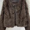 New high-end women's clothing imported small foreign hair round neck fur celebrity high sense versatile short coat women