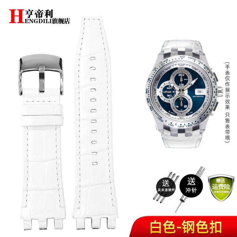 22mm Wrist Band For Swatch SVG Watch Strap SVGK403 SVGK402 SVGB400 Cowhide Leather Watchband Men Bracelet Accessories with Tool