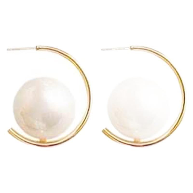 2024 French Luxury Wine Red Pearl C-Shaped Earrings: Retro, Elegant & Versatile for Women