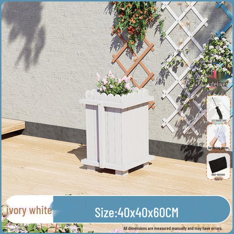 Outdoor Carbonized Solid Wood Planter Box