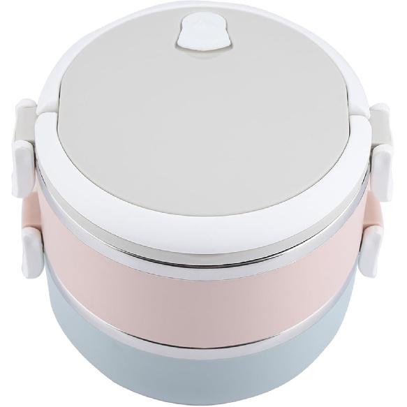 Przenośne Pudełka Bento Pudełko na Lunch dla Dorosłych Stal Nierdzewna Stackable Pudełko na Lunch Pojemnik Bento Pojemnik na Żywność (Druga warstwa 1400 ml)