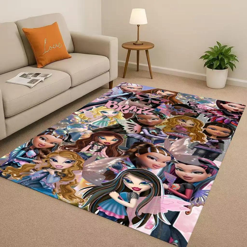 

HD Cartoon Bratz Doll Girl living Room Non-Slip Area Rug Soft Carpet for Bedroom Playroom and Sofa,Easy Clean Home Decor Doormat 40x60cm( 15x23in )