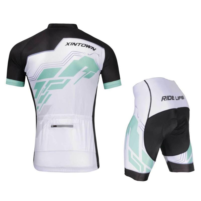 Mens Cycling Jersey Shorts Set Breathable Quick-Dry Short Sleeve Bike Apparel Camo Print