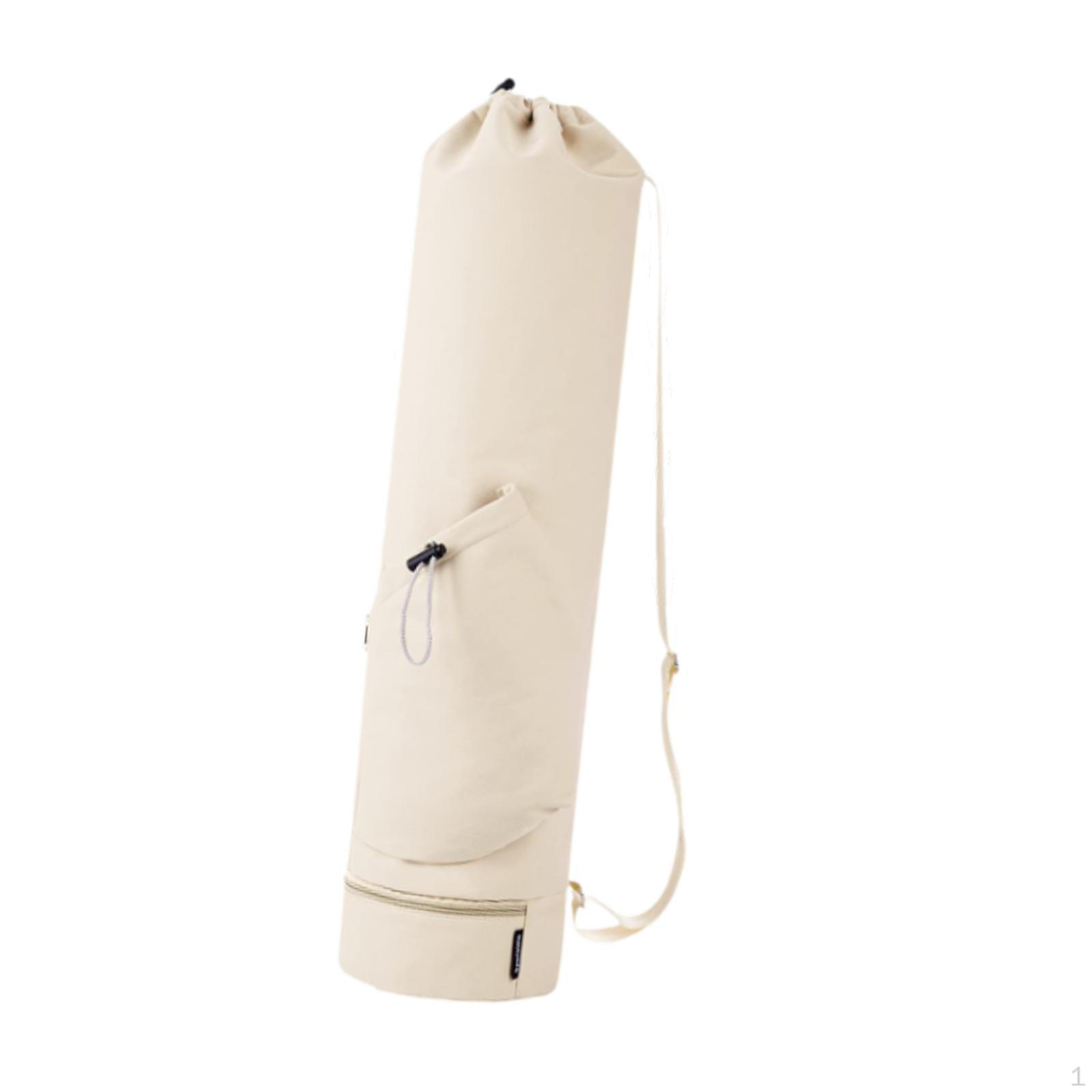 

Mat Bag Carrying with Adjustable Shoulder Strap Zipper Carrier Exercise Holder for бежевый